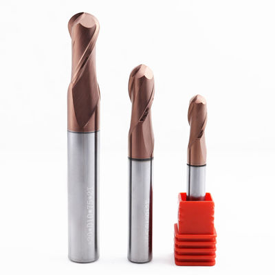 6 मिमी कार्बाइड बॉल नाक एंड मिल धातु प्रसंस्करण के लिए 2 बांसुरी