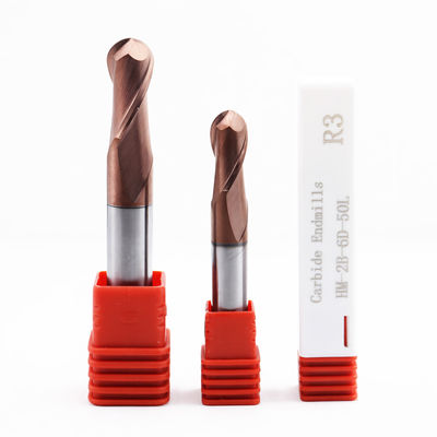 6 मिमी कार्बाइड बॉल नाक एंड मिल धातु प्रसंस्करण के लिए 2 बांसुरी