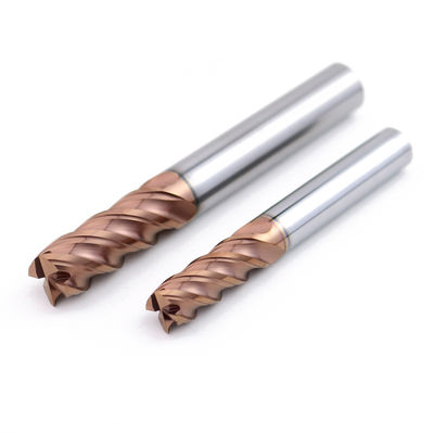 वोलफ्रेम कार्बाइड मिलिंग इन्सर्ट 4 HRC60 स्टील AlTiN कोटिंग के लिए फ्लूट