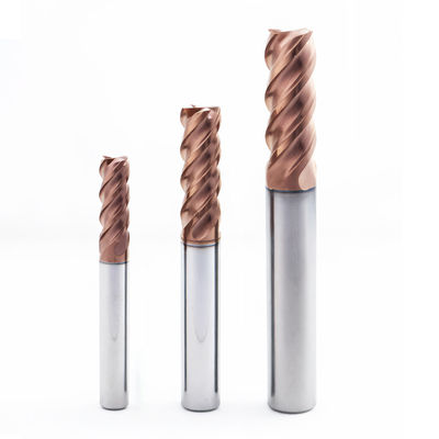 वोलफ्रेम कार्बाइड मिलिंग इन्सर्ट 4 HRC60 स्टील AlTiN कोटिंग के लिए फ्लूट